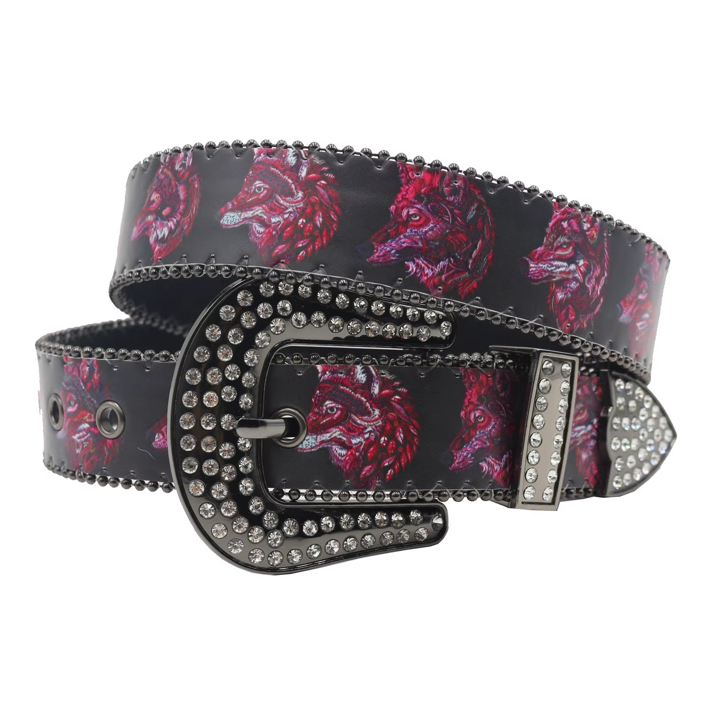 Hip Hop Diamond Wide Colour Belt Fashion Rhinestone Vintage Buckle Belt Y2K BB Bek Belt