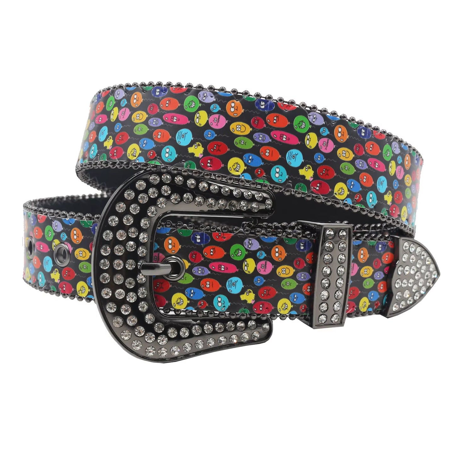 Hip Hop Diamond Wide Colour Belt Fashion Rhinestone Vintage Buckle Belt Y2K BB Bek Belt