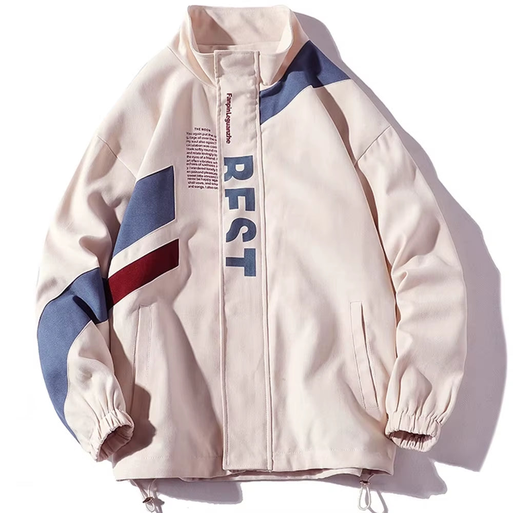 Printed Jacket Men Y2K Windbreaker Harajuku Japanese Bomber Jacket Streetwear Loose College Fashion Jackets Korean Thin Coat New