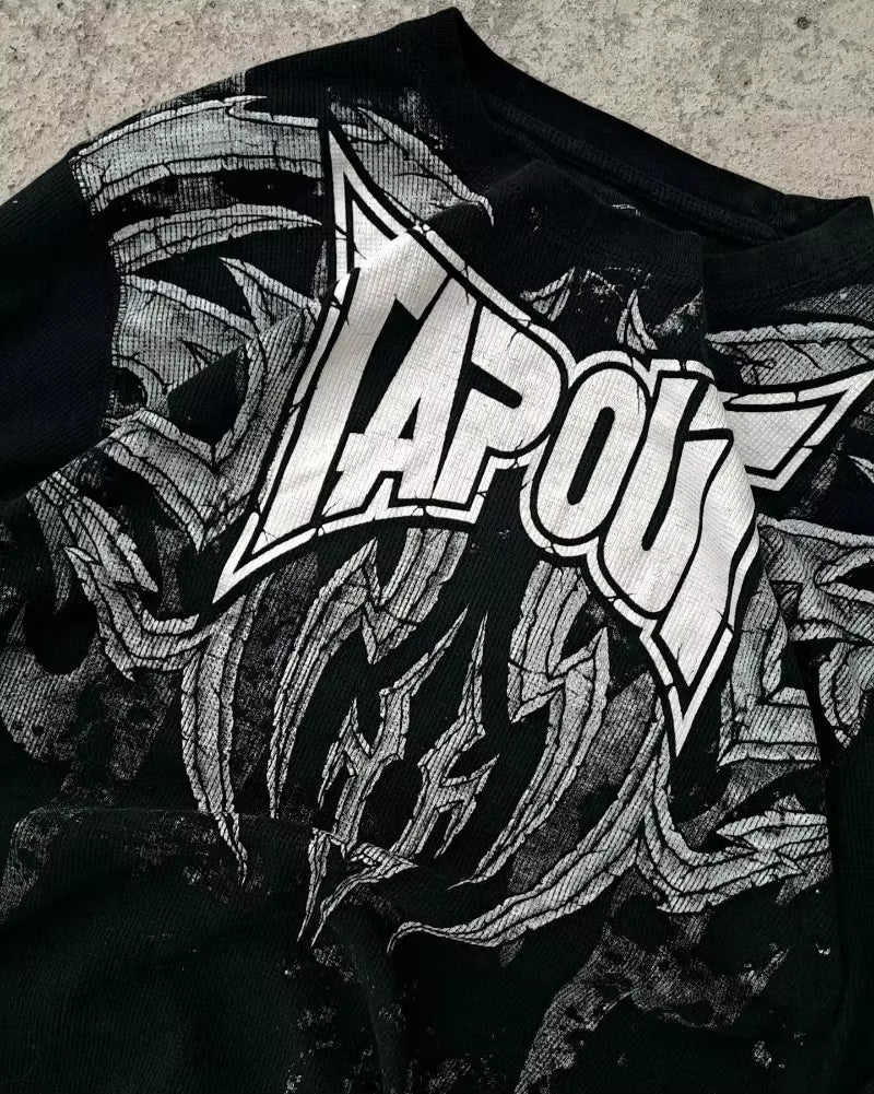 Y2K Long Sleeved T Shirt Autumn New Retro Hip Hop round Neck Oversized T Shirt Men Women Casual Gothic Clothing Tops Streetwear