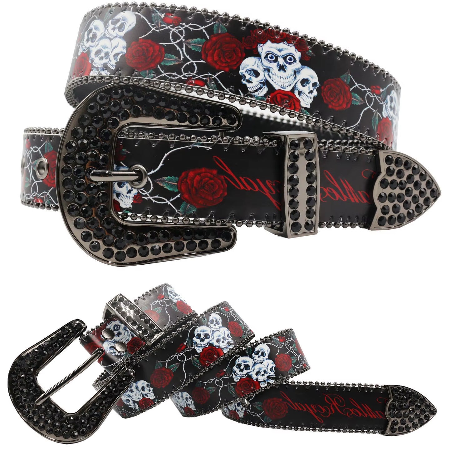 Hip Hop Diamond Wide Colour Belt Fashion Rhinestone Vintage Buckle Belt Y2K BB Bek Belt