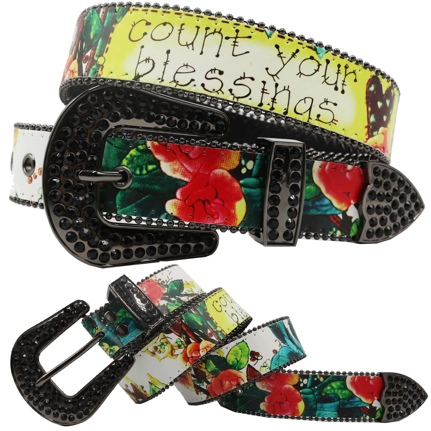 Hip Hop Diamond Wide Colour Belt Fashion Rhinestone Vintage Buckle Belt Y2K BB Bek Belt