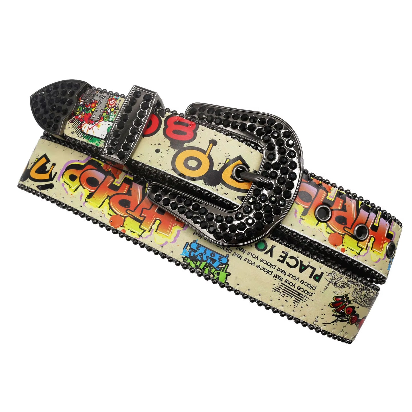 Hip Hop Diamond Wide Colour Belt Fashion Rhinestone Vintage Buckle Belt Y2K BB Bek Belt