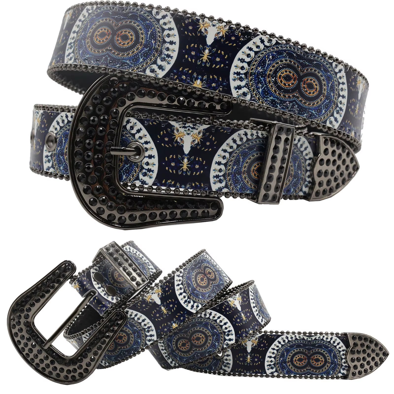 Hip Hop Diamond Wide Colour Belt Fashion Rhinestone Vintage Buckle Belt Y2K BB Bek Belt