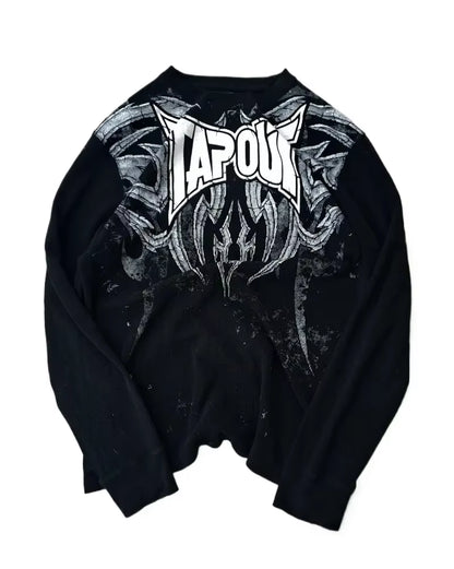 Y2K Long Sleeved T Shirt Autumn New Retro Hip Hop round Neck Oversized T Shirt Men Women Casual Gothic Clothing Tops Streetwear