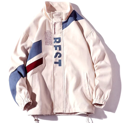 Printed Jacket Men Y2K Windbreaker Harajuku Japanese Bomber Jacket Streetwear Loose College Fashion Jackets Korean Thin Coat New