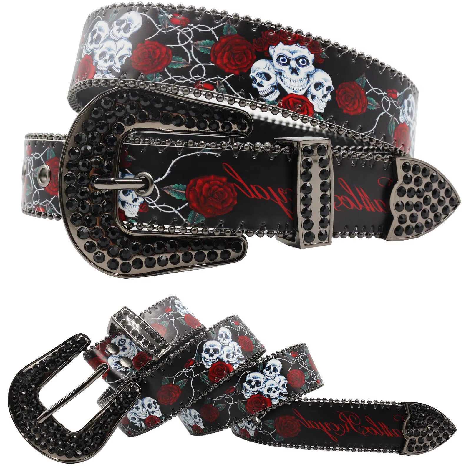 Hip Hop Diamond Wide Colour Belt Fashion Rhinestone Vintage Buckle Belt Y2K BB Bek Belt