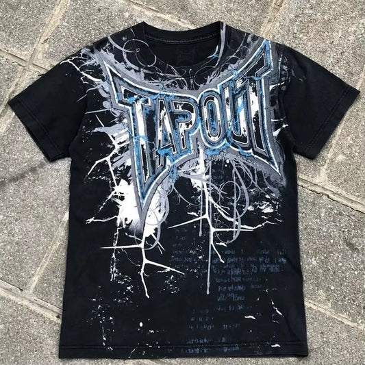 Short Sleeves Y2K New T Shirt Harajuku Hip Hop Tops Men Women Graphic Printed Oversized T Shirt Cotton Black Short Tops