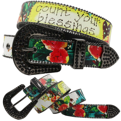 Hip Hop Diamond Wide Colour Belt Fashion Rhinestone Vintage Buckle Belt Y2K BB Bek Belt