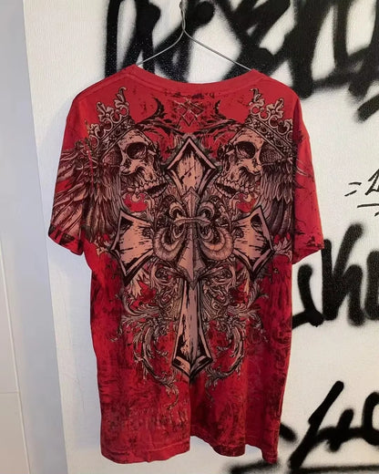 Y2K Long Sleeved T Shirt Autumn New Retro Hip Hop round Neck Oversized T Shirt Men Women Casual Gothic Clothing Tops Streetwear